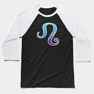 Leo Zodiac Symbol in Magical Mermaid Colors Baseball T-Shirt